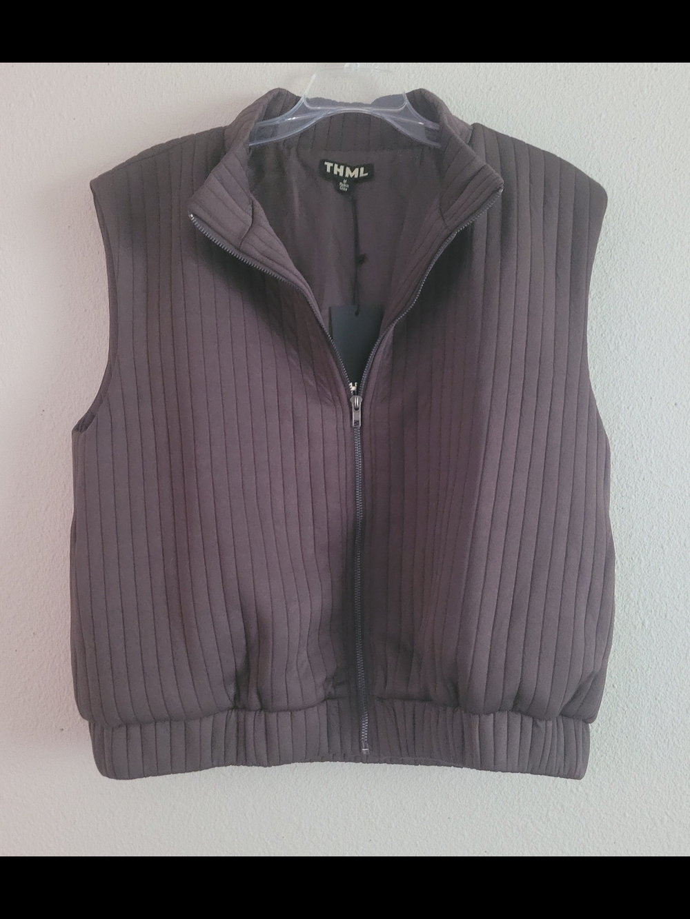 THML Quilted Sleeveless Zip-Up Vest